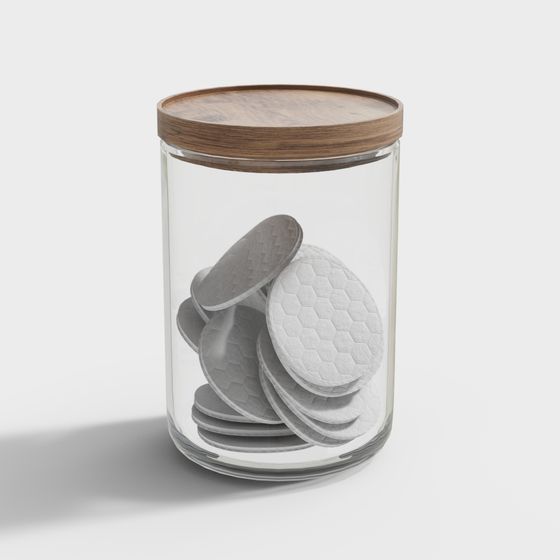 Elegant Glass Storage Jar 3D model