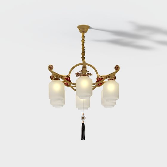 Oriental Lantern Chandelier 3D model for Designers