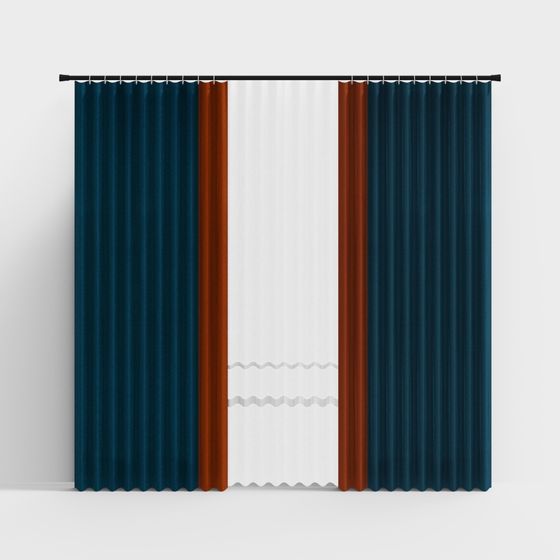 Modern Curtain Low-poly 3D model