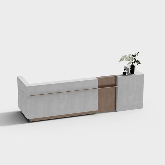 Stylish Reception Desk 3D model for Modern Spaces