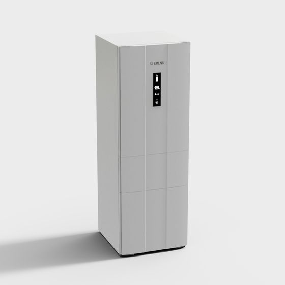 Sleek Black Modern Refrigerator 3D Model for Contemporary Kitchens