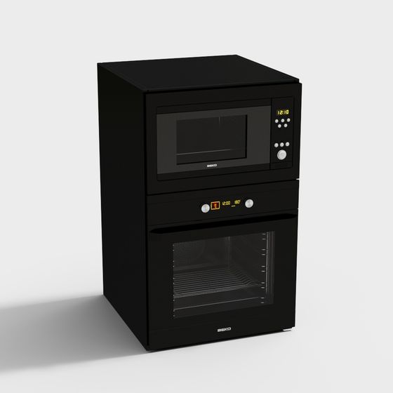 Modern Oven and Microwave 3D Model