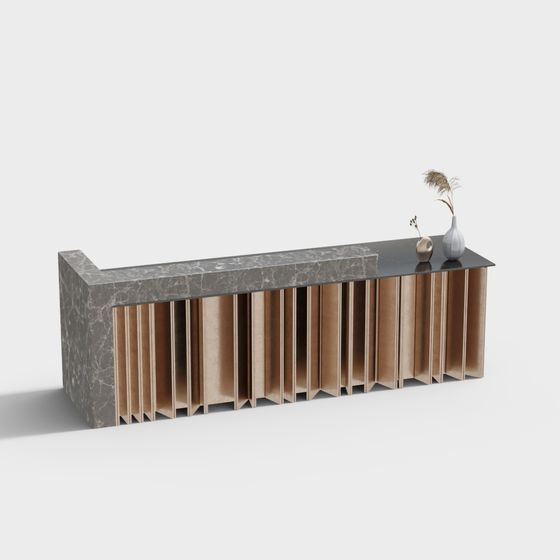 Stylish Long Table 3D model for Contemporary Spaces