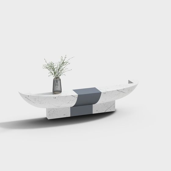 Sleek Flowing Planter 3D model for Modern Spaces