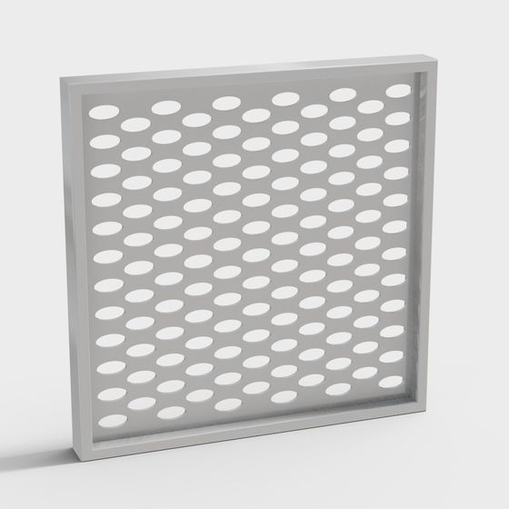 Low-Polygon Grid Window 3D Model