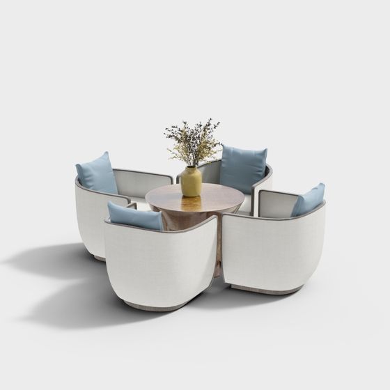 Low-Poly Round Table Lounge 3D model