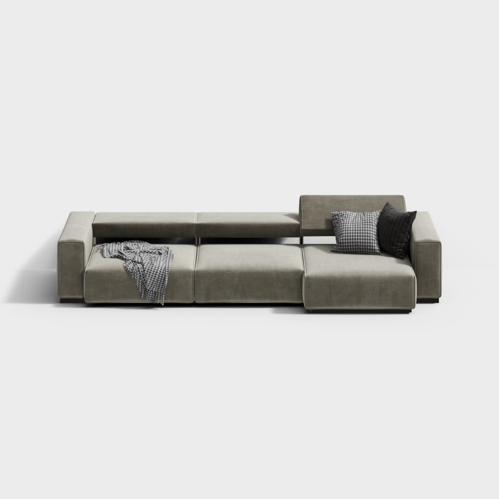 Elegant Low-Poly 3D Model Sofa for Modern Interiors