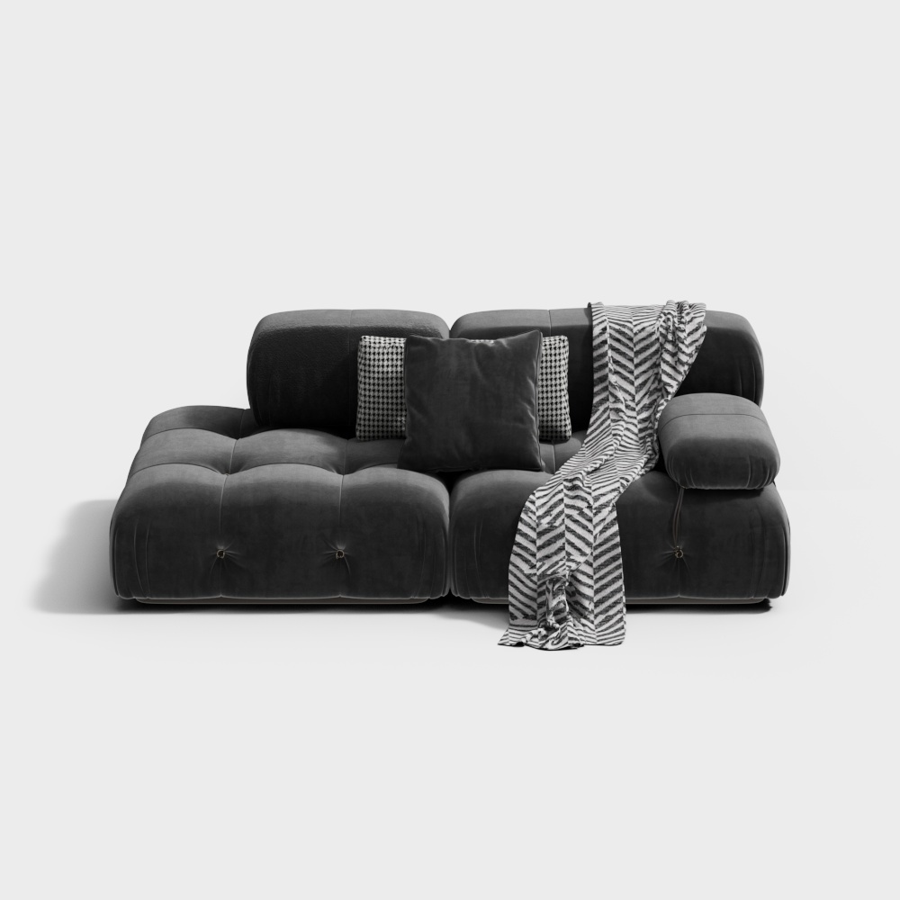 Modern Fabric Double Sofa