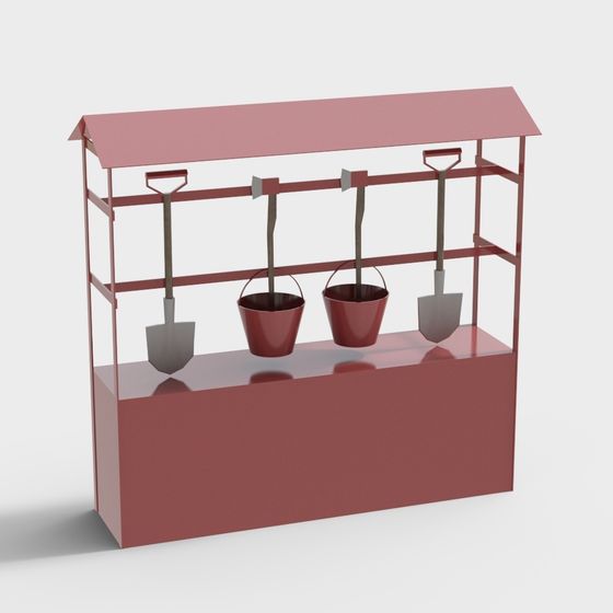 Charming Garden Tool Rack 3D model