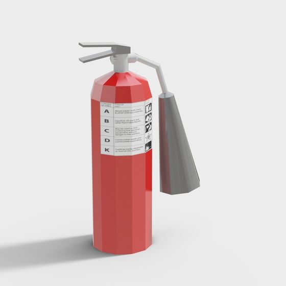 Functional Fire Extinguisher 3D Model in Earth Color