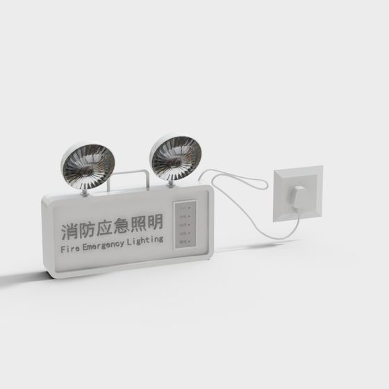 Modern Fire Fighting Equipment 3D Model in White