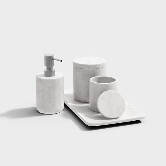 Elegant Minimalist Bathroom Accessories 3D model