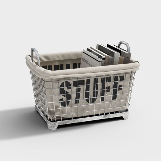 Stylish Grocery Basket 3D model for Everyday Use