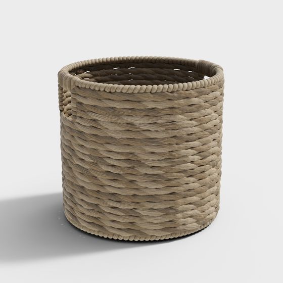 Natural Woven Basket 3D model for Creative Spaces