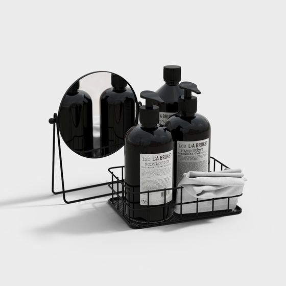 Modern Minimalist Bathroom Storage Set 3D model