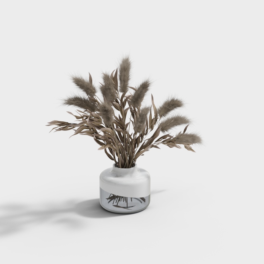 Country Dried Flower Vase 3D model