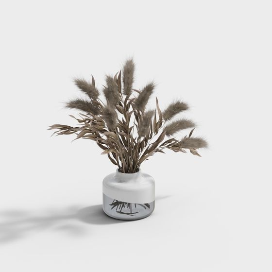 Country Dried Flower Vase 3D model for Creative Projects