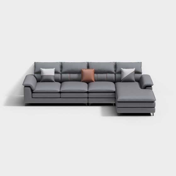 Modern Seats & Sofas,L-shaped Sofa,gray