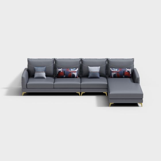 Stylish Modern Sofa 3D model for Contemporary Interiors