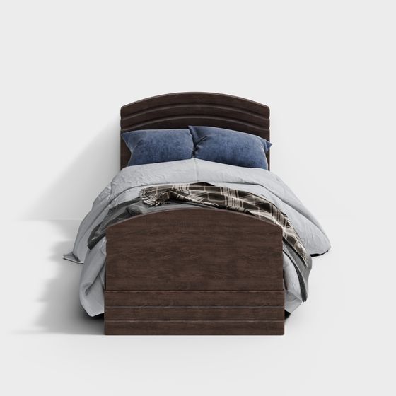 Elegant Low-Poly 3D Bed Model for Modern Design