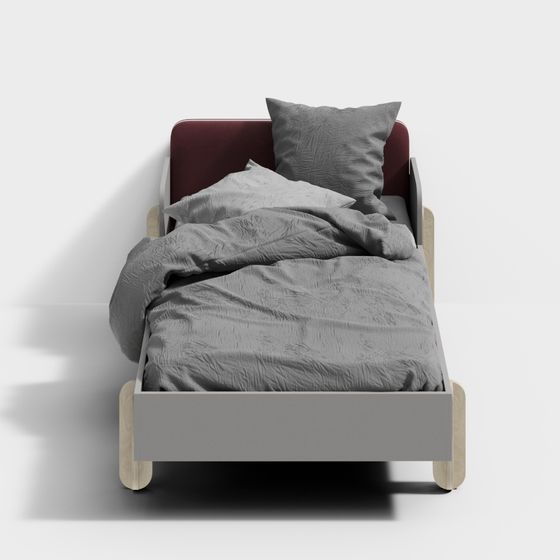 Stylish Low-Poly Bed Frame 3D model for Modern Spaces