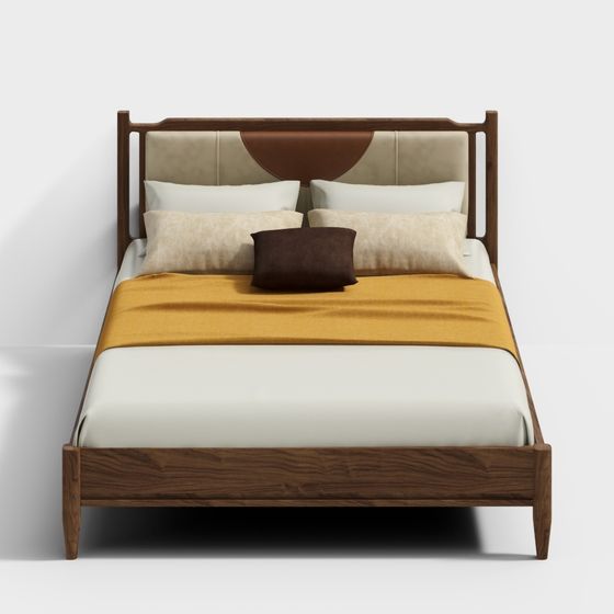 Mid-Century Modern Bed 3D model