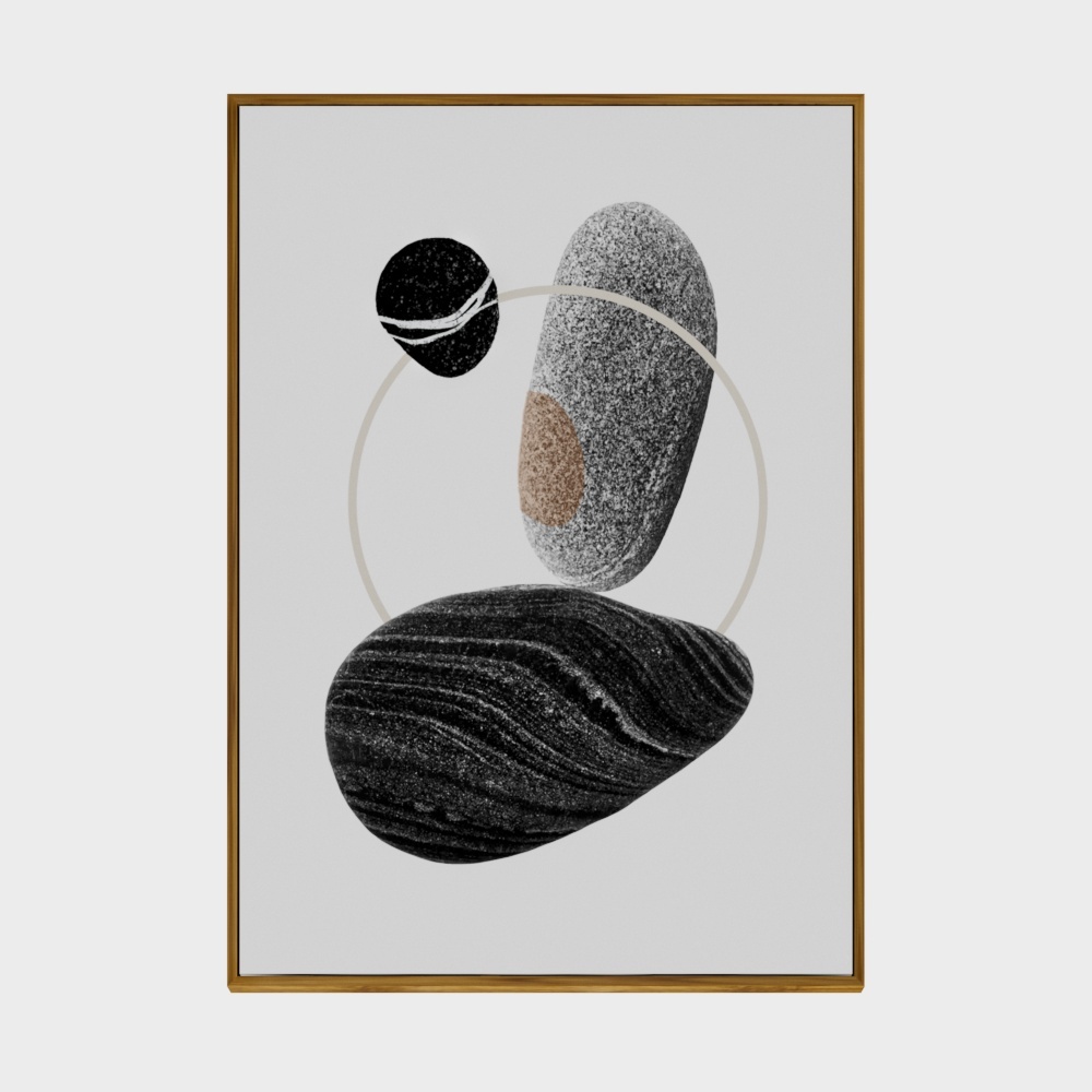 Inco - Light Luxury - Living Room Sofa Decoration Painting Abstract Metaphysics Combination Five-In-Picture Modern Minimalist Background Wall Hanging Painting 3304-1287-C