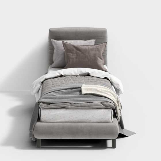 현대 고급 회색 어린이 침대 싱글 침대