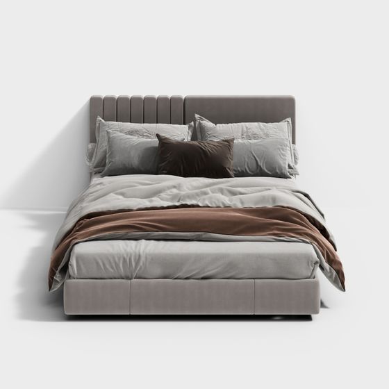 Stylish Low-Poly Bed 3D model for Cozy Spaces