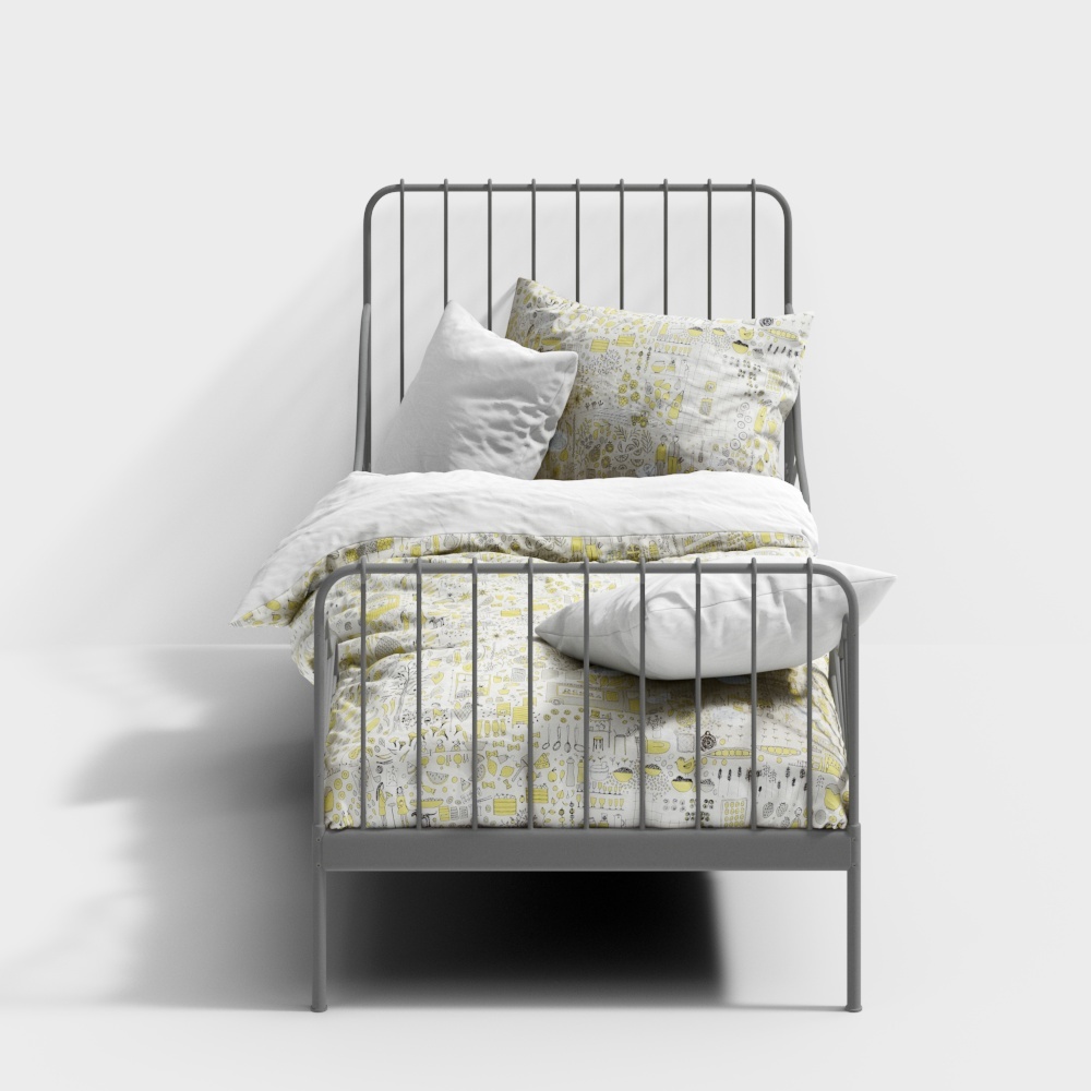 Modern Linear Children's Bed - White