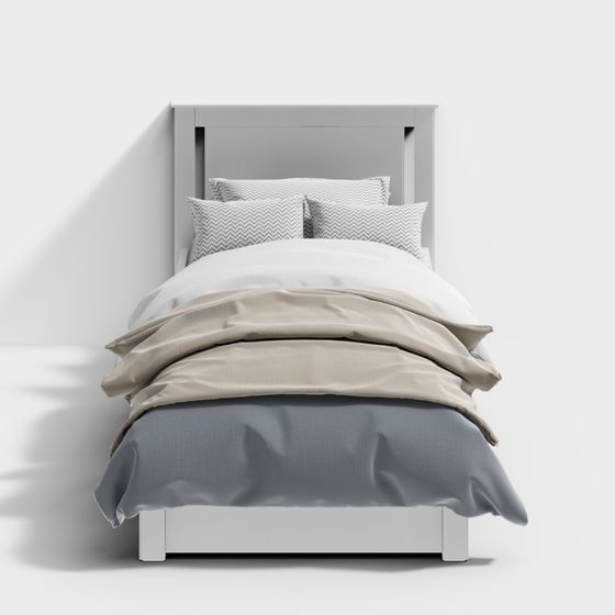 Modern Minimalist 3D Bed Model Design