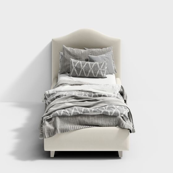 Elegant Low-Poly Bed 3D model for Modern Interiors