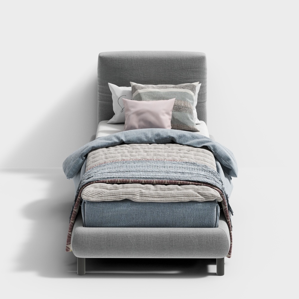 모던 프리미엄 그레이 아동용 싱글 침대