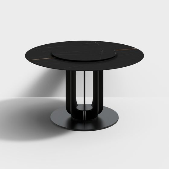 Elegant Low-Polygon Round Table 3D model