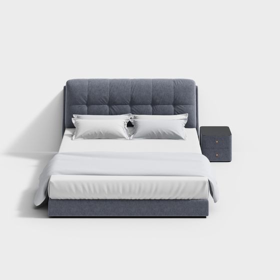 Elegant Modern Bed 3D model