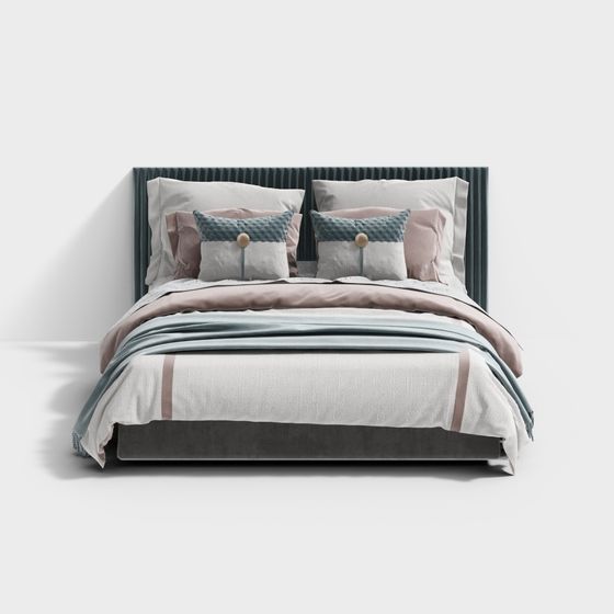 Urban Retreat Bed 3D model for Modern Spaces