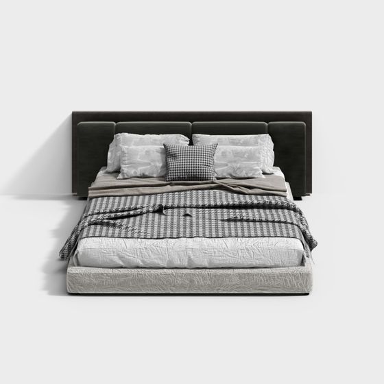 Giường đôi phòng ngủ đơn giản hiện đại