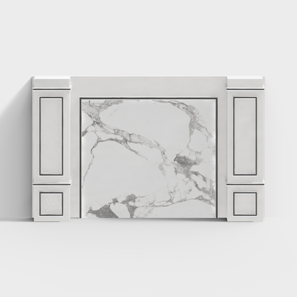 Marble rock panel TV wall