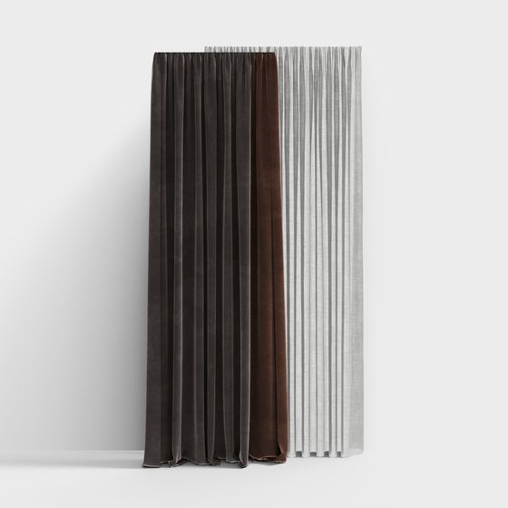 Stylish Low-Poly Curtain 3D model