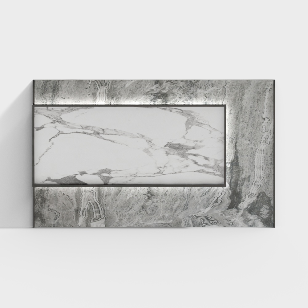 Marble rock panel TV wall