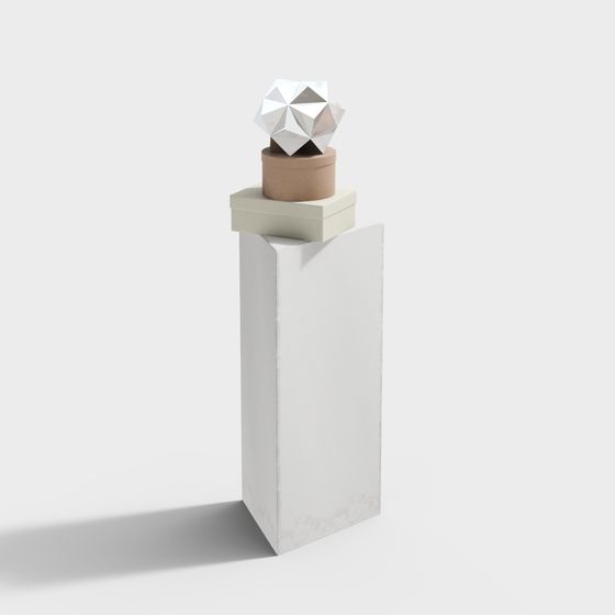 Geometric Art Column 3D model for Modern Spaces