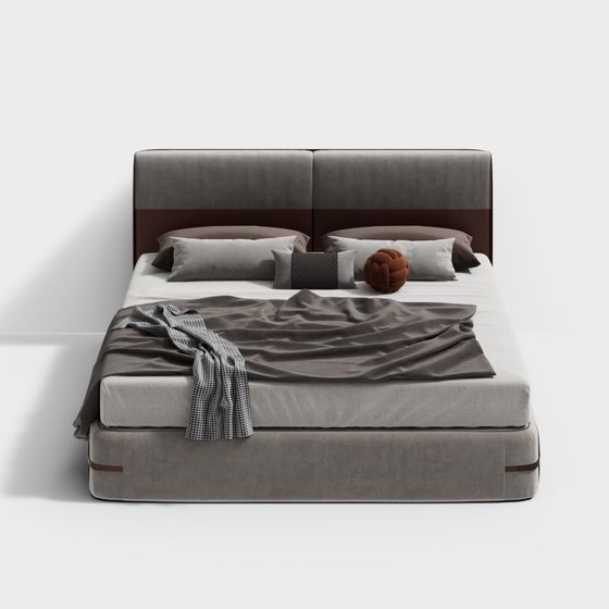 Elegant Low-Polygon 3D Bed Model