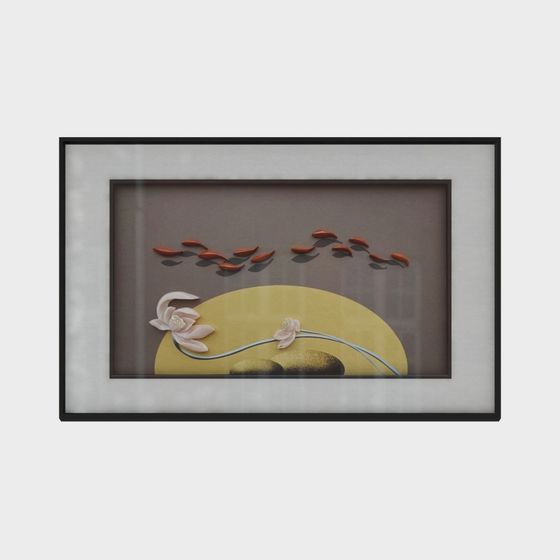 Serene Lotus in Lake 3D model