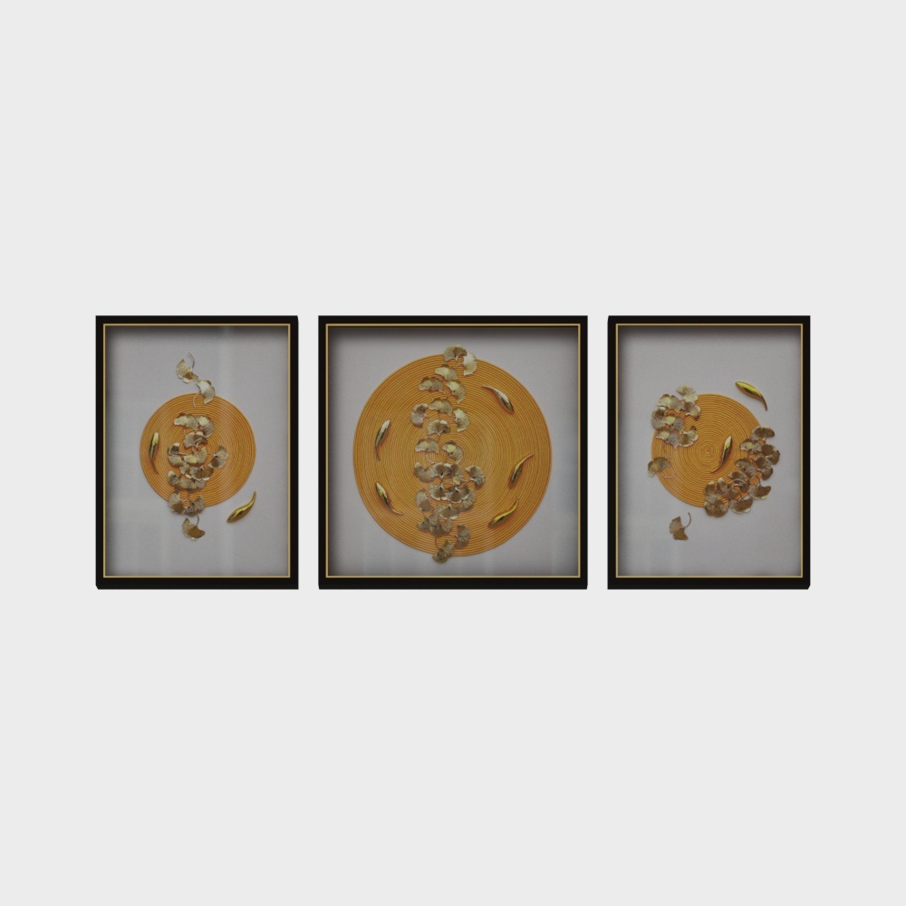 Jane on - physical decoration painting - living room decoration painting - nine fish to wealth - orange