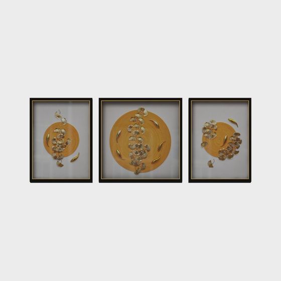 Autumn Harmony Triptych 3D model