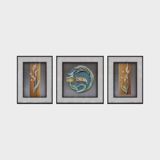 3D Wall Art Set for Designers and Developers 3D model