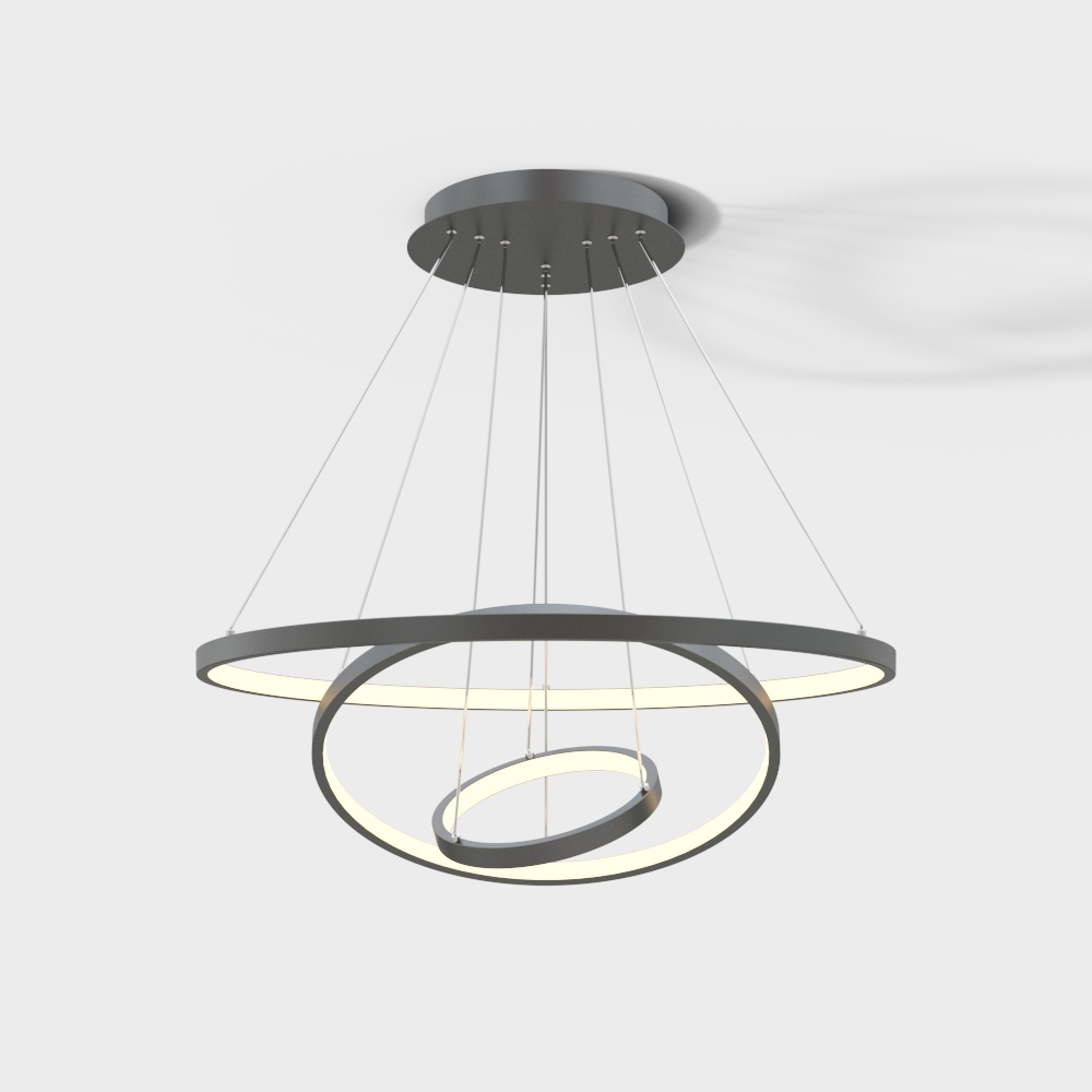Futuristic Circular Pendant Light 3D model