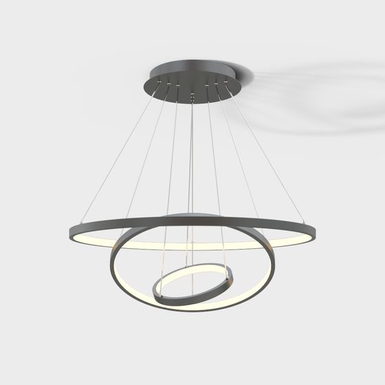 Futuristic Circular Pendant Light 3D model