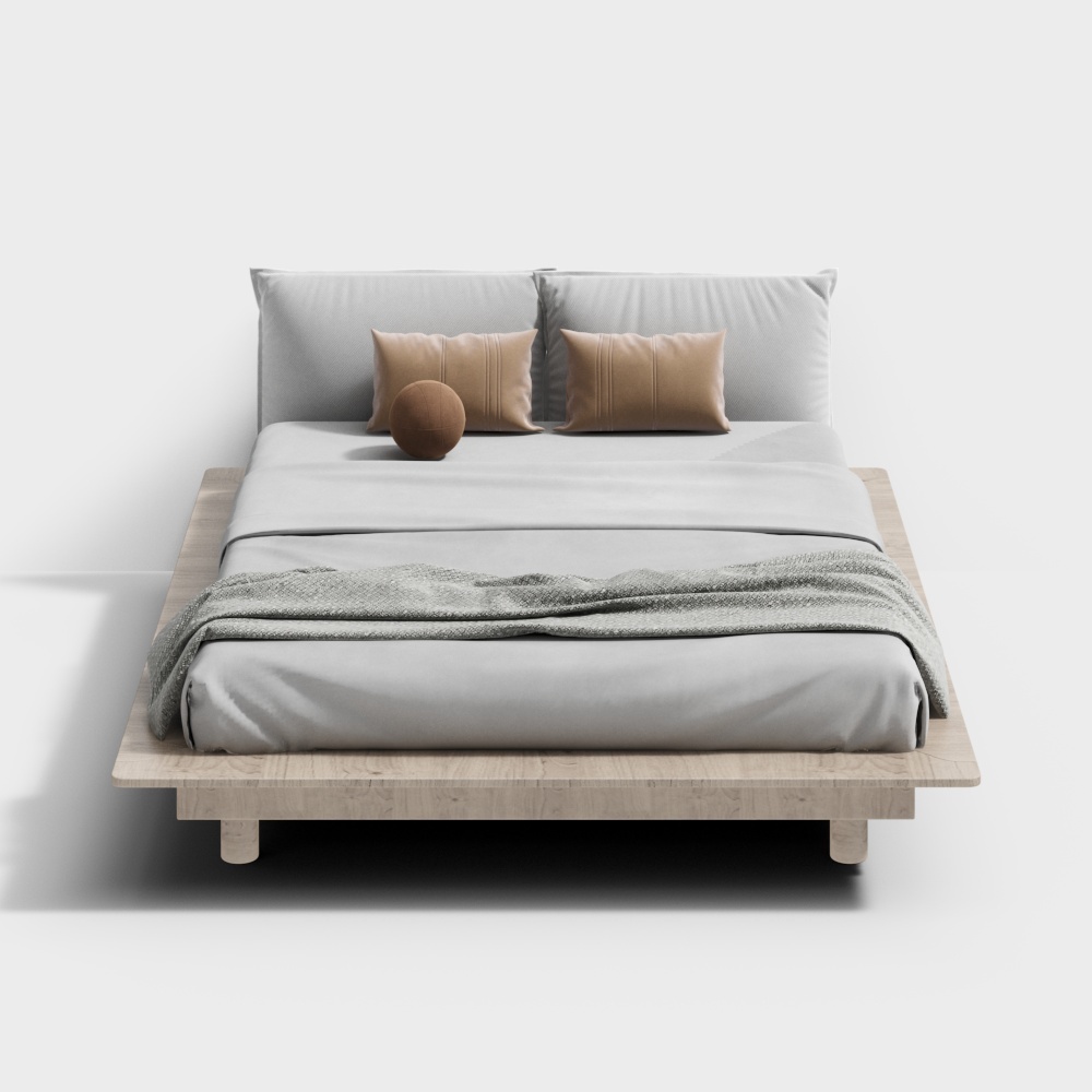 侘寂風臥室雙人床