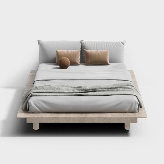 侘寂風臥室雙人床